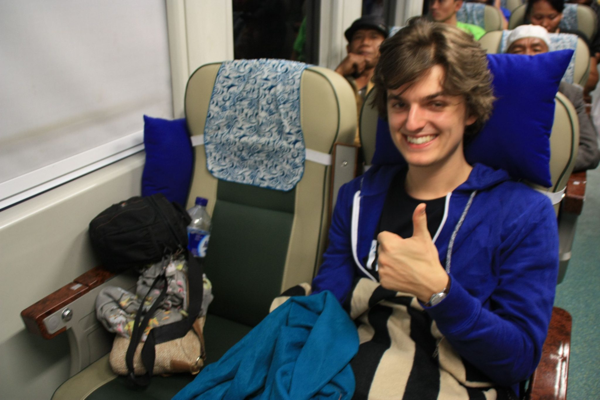 vlak třídy Eksekutif, ve kterém jsme skoro umrzli :)