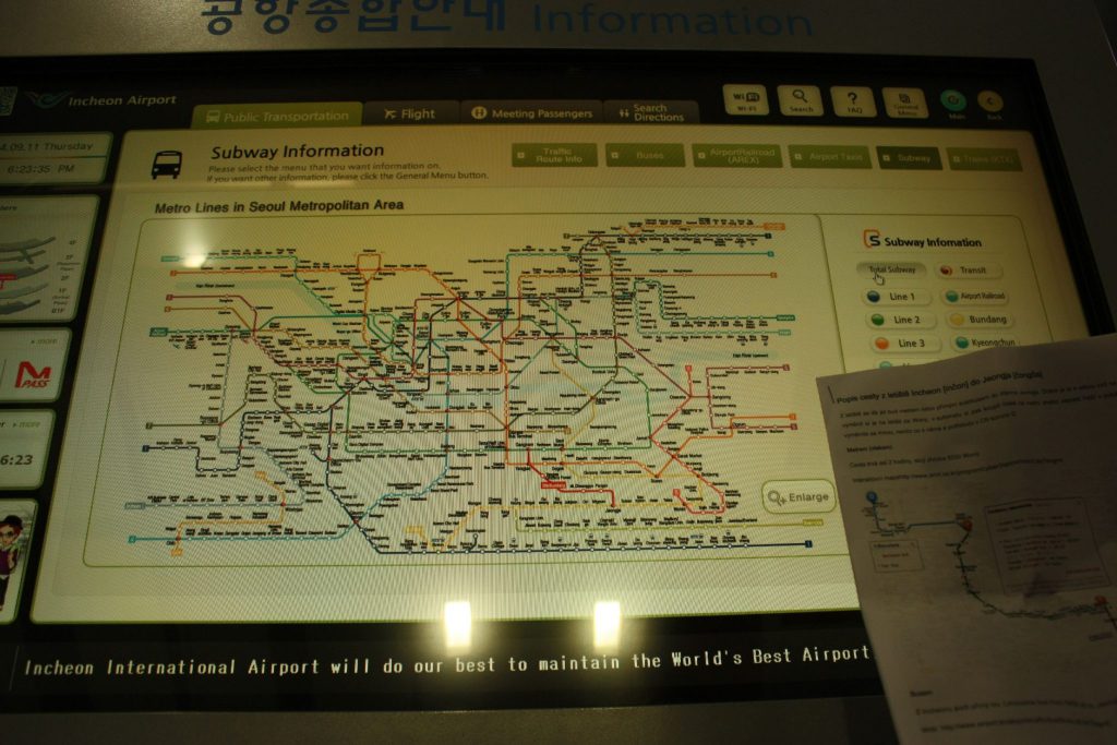 mapa metra Seoul